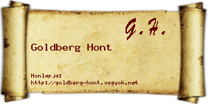 Goldberg Hont névjegykártya